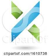 Poster, Art Print Of Blue And Green Letter X