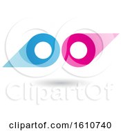 Poster, Art Print Of Blue And Magenta Abstract Double Letter O Or Binoculars Design