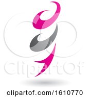 Clipart Of A Magenta And Gray Twister Royalty Free Vector Illustration