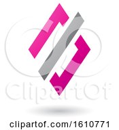 Clipart Of A Magenta And Gray Diamond Royalty Free Vector Illustration