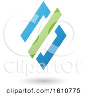 Clipart Of A Blue And Green Diamond Royalty Free Vector Illustration
