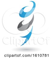 Clipart Of A Blue And Gray Twister Royalty Free Vector Illustration