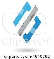Clipart Of A Blue And Gray Diamond Royalty Free Vector Illustration