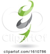 Clipart Of A Green And Gray Twister Royalty Free Vector Illustration by cidepix