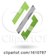 Clipart Of A Green And Gray Diamond Royalty Free Vector Illustration