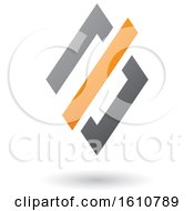 Clipart Of A Gray And Orange Diamond Royalty Free Vector Illustration