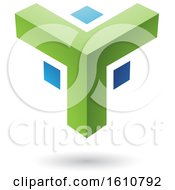 Poster, Art Print Of Green And Blue Corner Design