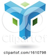 Clipart Of A Blue And Green Corner Design Royalty Free Vector Illustration
