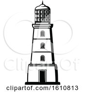 Poster, Art Print Of Black And White Lighthouse