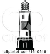 Poster, Art Print Of Black And White Lighthouse
