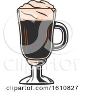 Clipart Of A Tall Coffee Glass Royalty Free Vector Illustration