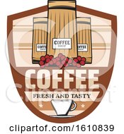 Clipart Of Coffee Bags And Text Royalty Free Vector Illustration