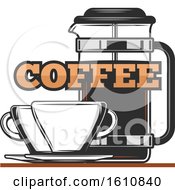 Clipart Of A Coffee Design Royalty Free Vector Illustration