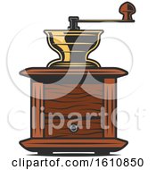 Clipart Of A Vintage Coffee Grinder Royalty Free Vector Illustration