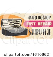 Clipart Of A Vintage Style Automotive Sign Royalty Free Vector Illustration