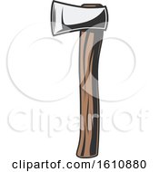 Clipart Of A Wood Handled Axe Royalty Free Vector Illustration