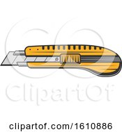 Clipart Of A Box Knife Royalty Free Vector Illustration