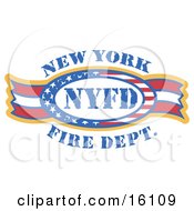 Circle Of Stars And Stripes Around Nyfd Clipart Illustration