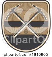Clipart Of A Retro Styled Mining Pickaxe Design Royalty Free Vector Illustration