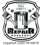 Clipart Of A Black And White Repair Design Royalty Free Vector Illustration