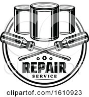 Poster, Art Print Of Black And White Repair Design