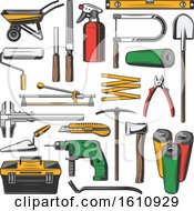 Clipart Of Tools Royalty Free Vector Illustration