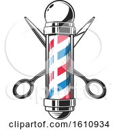 Clipart Of A Barber Shop Design Royalty Free Vector Illustration