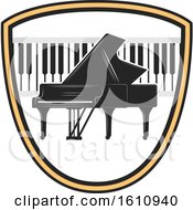 Poster, Art Print Of Piano And Keyboard In A Shield