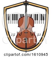 Poster, Art Print Of Bass Or Cello And Keyboard In A Shield