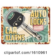 Clipart Of A Vintage Rusted Style Automotive Sign Royalty Free Vector Illustration