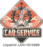 Clipart Of A Car Automotive Design In Retro Style Royalty Free Vector Illustration by Vector Tradition SM