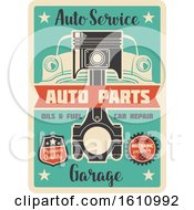 Clipart Of A Vintage Style Automotive Sign Royalty Free Vector Illustration by Vector Tradition SM