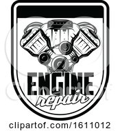 Clipart Of A Black And White Automotive Design Royalty Free Vector Illustration