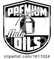 Clipart Of A Black And White Automotive Design With Oil Royalty Free Vector Illustration
