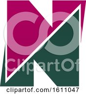 Clipart Of A Letter N Logo Design Royalty Free Vector Illustration