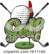 Clipart Of A Golf Design Royalty Free Vector Illustration
