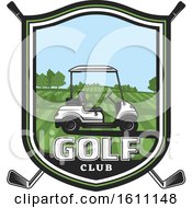 Poster, Art Print Of Golfing Shield With A Cart