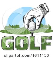 Clipart Of A Golfer With Text Royalty Free Vector Illustration