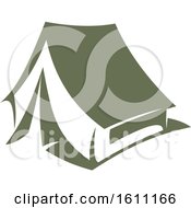 Clipart Of A Green Camping Tent Royalty Free Vector Illustration by Vector Tradition SM