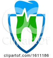Poster, Art Print Of Blue And Green Dental Tooth