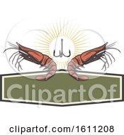 Clipart Of A Fishing Shrimp Design Royalty Free Vector Illustration