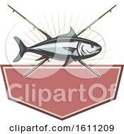 Clipart Of A Fishing Design Royalty Free Vector Illustration