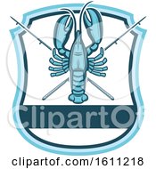 Poster, Art Print Of Blue Lobster Fishing Design