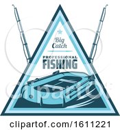 Clipart Of A Blue Fishing Design Royalty Free Vector Illustration
