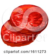 Clipart Of Red Meat Royalty Free Vector Illustration