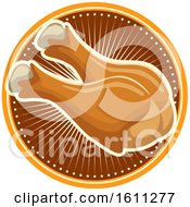 Clipart Of A Chicken Drumstick Design Royalty Free Vector Illustration
