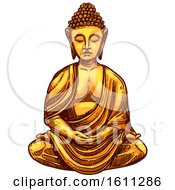 Poster, Art Print Of Sketched Golden Buddha