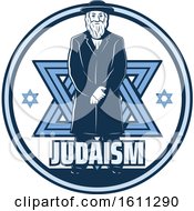 Clipart Of A Blue Judaism Circle Royalty Free Vector Illustration by Vector Tradition SM