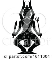 Clipart Of A Black And White God Royalty Free Vector Illustration