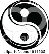 Clipart Of A Black And White Yin Yang Royalty Free Vector Illustration